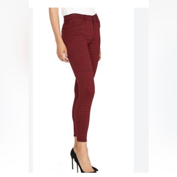 Zara Pants - 4/$25 Zara Women Red Skinny Pant Glen Plaid Check Large Stretch Casual Retro Y2K